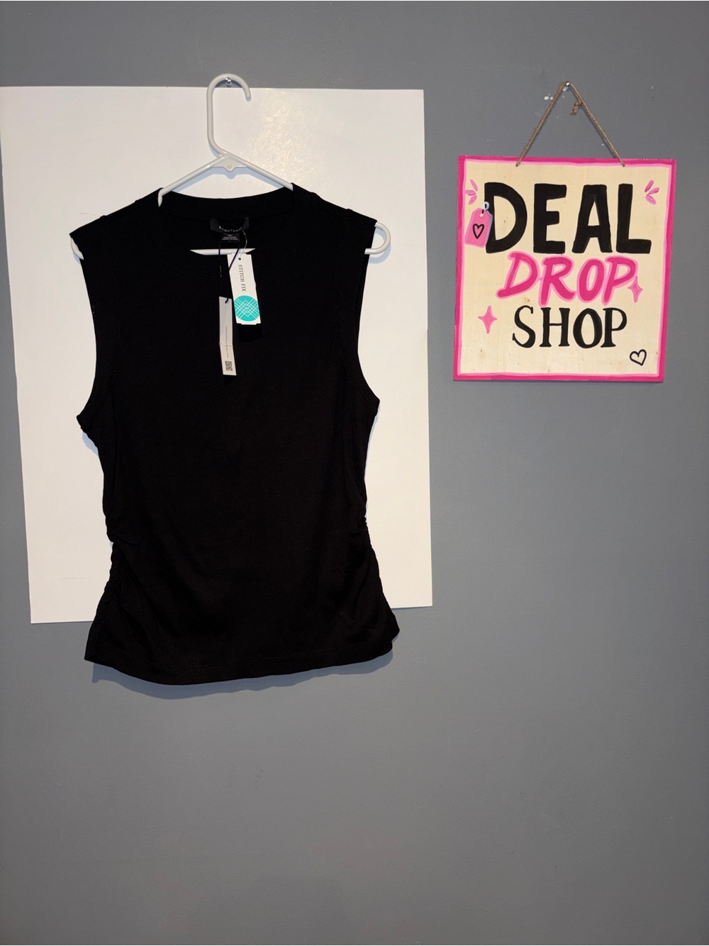 Sanctuary Black Sleeveless Tank with Crew Neck